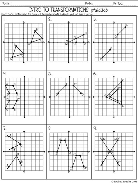 dilations translations rotations and reflections-independent practice worksheet answers